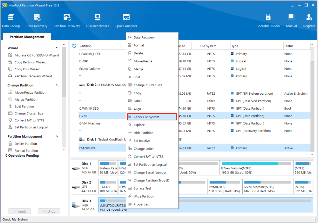 select Check File System