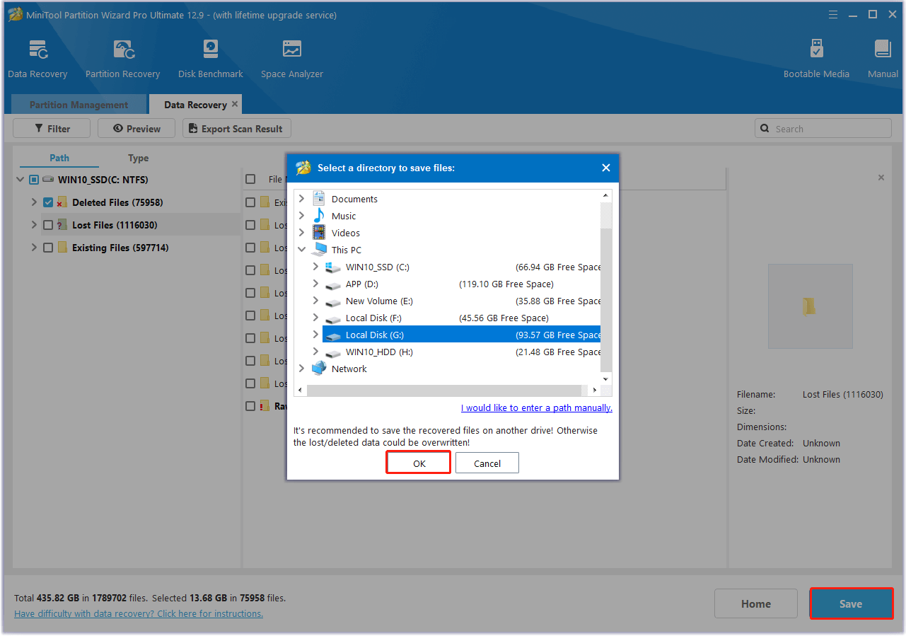 use the Data Recovery feature in MiniTool Partition Wizard