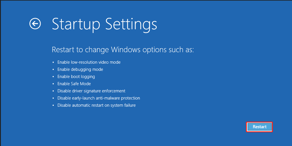 click the Start button