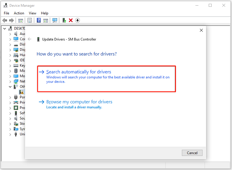 update outdated driver in Device Manager