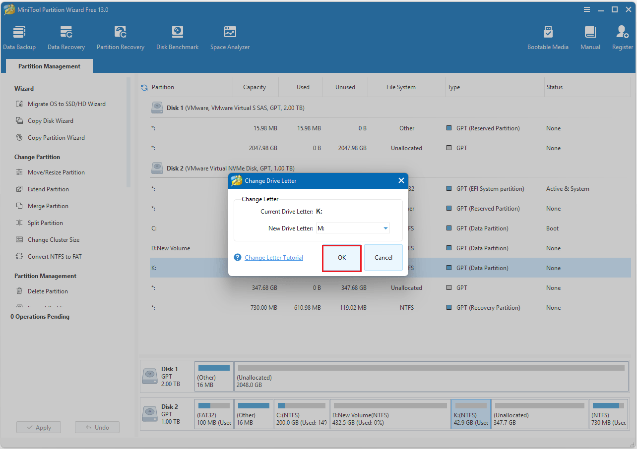 click Apply in Minitool Partition Wizard