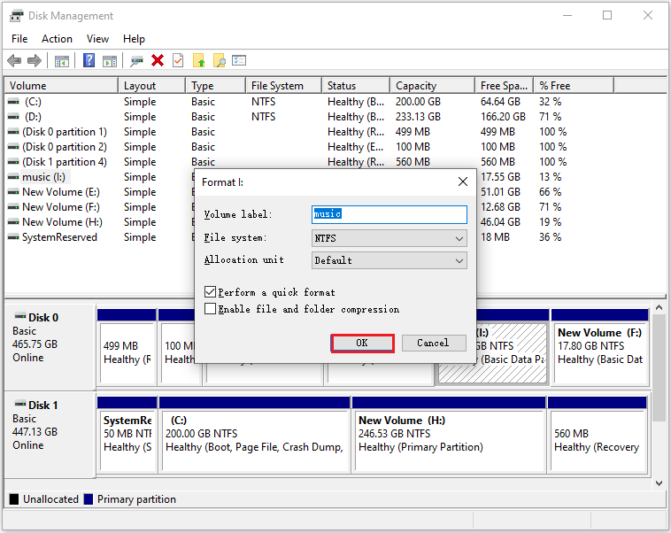 format a wiped partition