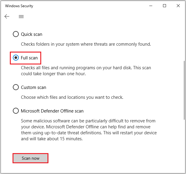 scan for the malware and virus