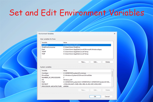 A Full Guide to Environment Variables Set and Edit on Windows 11