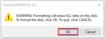 click OK to confirm