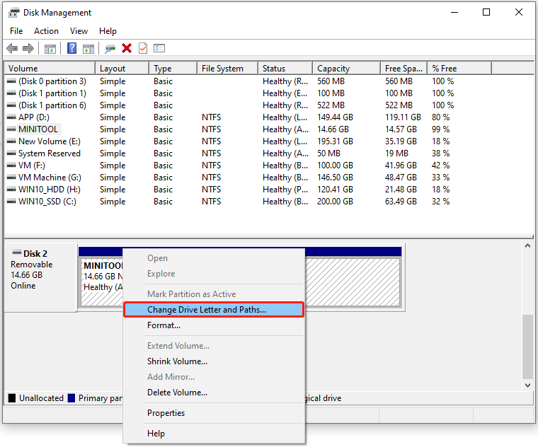 select Change Drive Letter and Paths