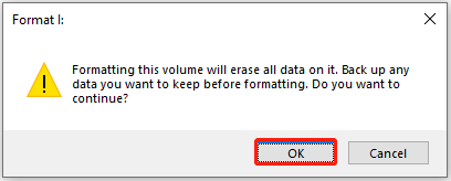click OK to move on