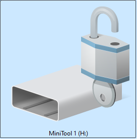 A disk icon with an open lock symbol.