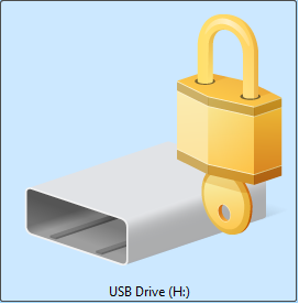 A disk icon with a BitLocker lock symbol.