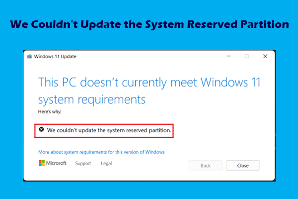 We Couldn’t Update the System Reserved Partition – 2 Solutions