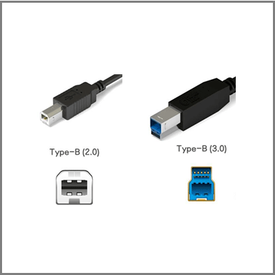 USB Type B interfaces for USB 2 and 3 versions.