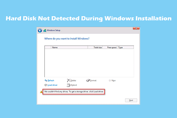 Hard Disk Not Detected During Windows Installation [7 Methods]