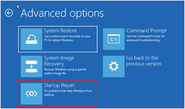 Click Start repair.