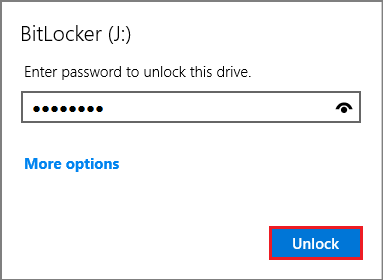 MiniTool Partition Wizard interface with BitLocker Manager window opened, and enter a password to unlock the drive.