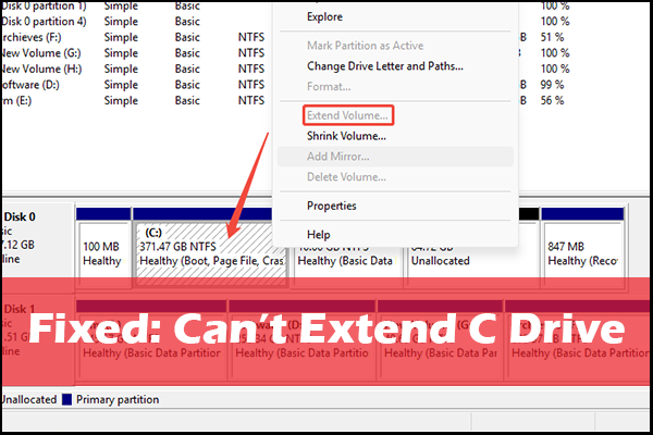 Can’t Extend C Drive in Windows 10/11? Here Are 4 Fixes