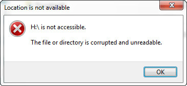 File or directory is corrupted and unreadable