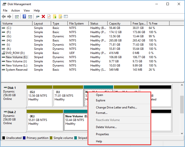 Disk Management cannot extend RAID 0 volume