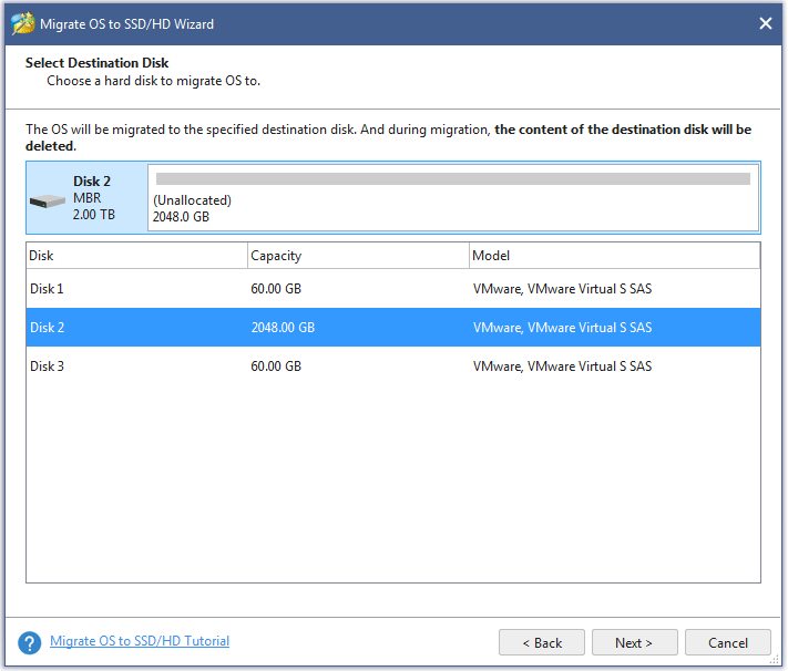 select the SSD to store Windows 8 system image
