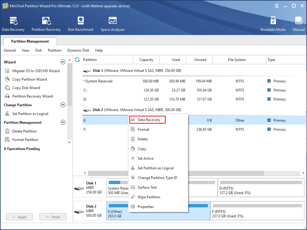 MiniTool Partition Wizard Data Recovery feature