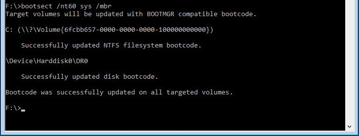 bootsect nt60 SYS mbr