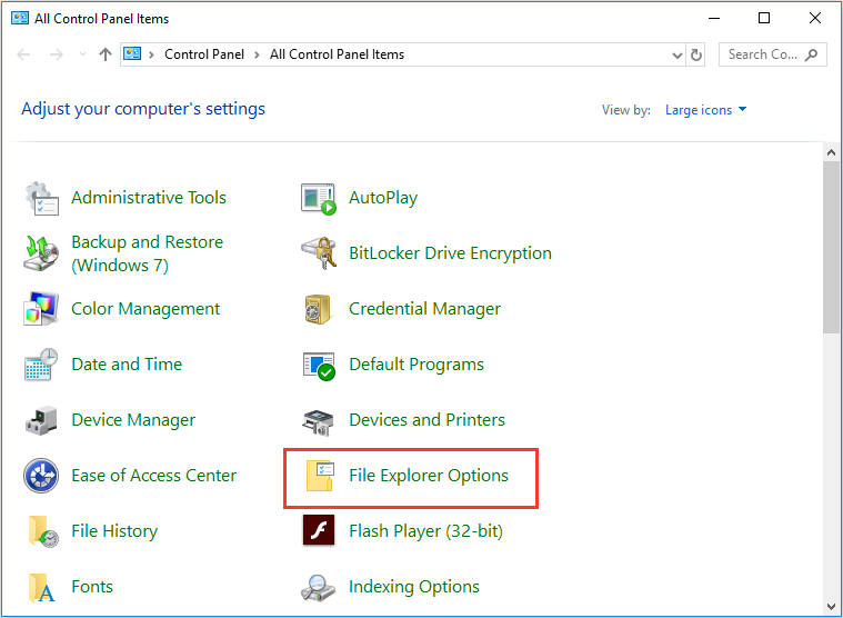 click File Explorer Options
