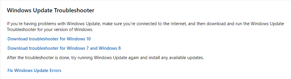 download Windows Update Troubleshooter