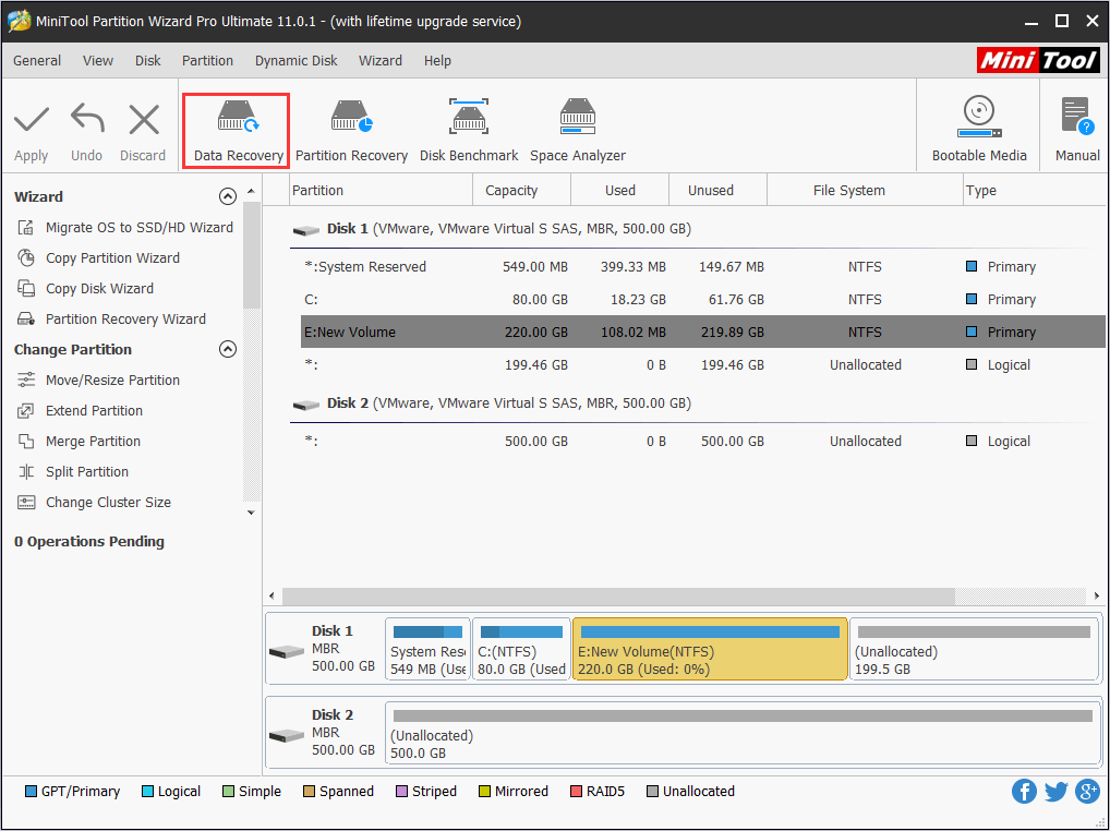 choose Data Recovery feature