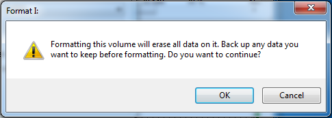 confirm the formatting