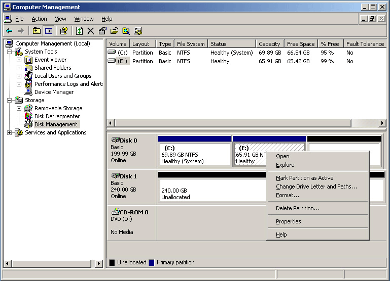 run CMD in Windows server 2003