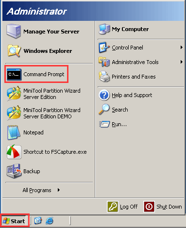 extend partition in Windows server 2003