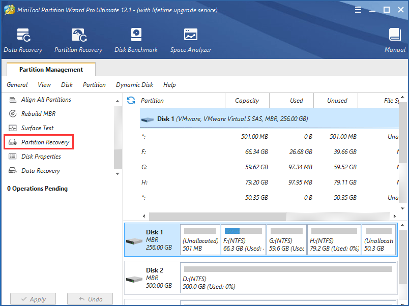 recover system reserved partition with MiniTool Partition Wizard