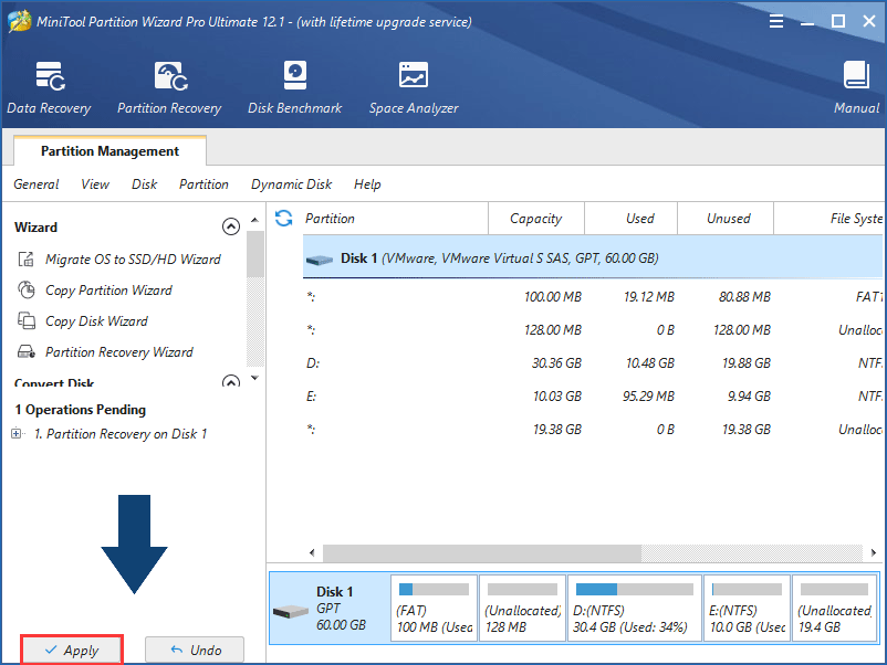 execute EFI partition recovery