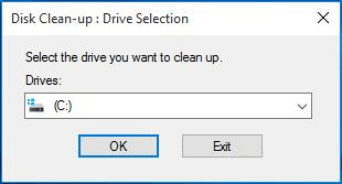 select drive to clean