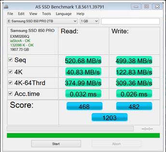 read and write speed of Samsung 850 Pro SSD