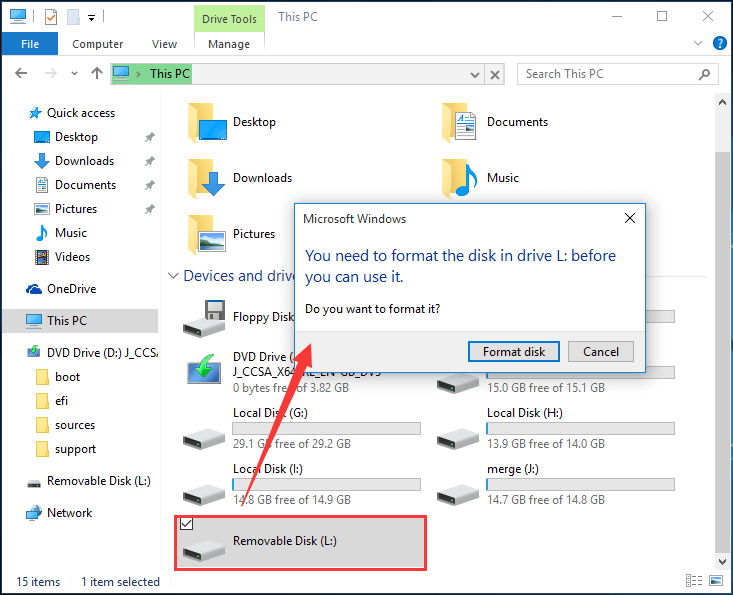 removable disk needs formatting