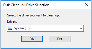 search and run Windows Disk Cleanup