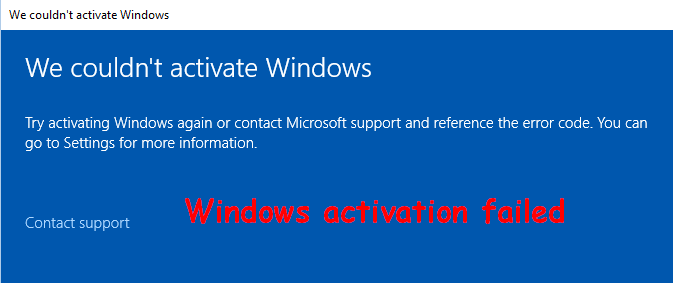 couldn’t activate Windows