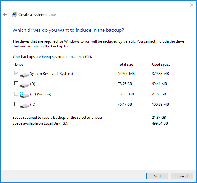 system related partitions are selected