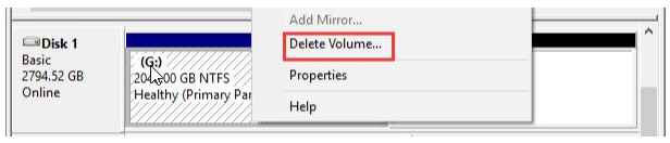 delete volume