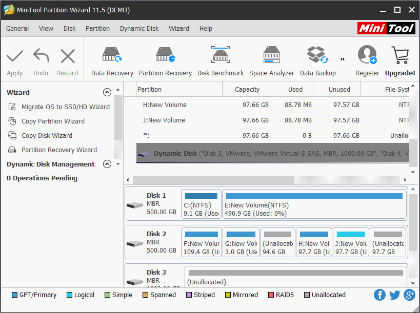 partition wizard server interface