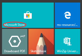 click the Microsoft Store tile