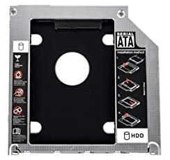 fasten a hard drive into the hard drive caddy tray for optical drive slot