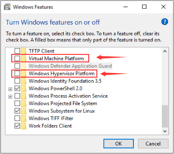 enable some Windows features