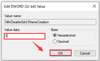 set the value data as 0 and click OK