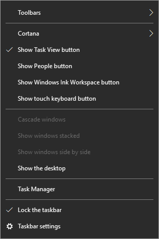 check Show Task View button