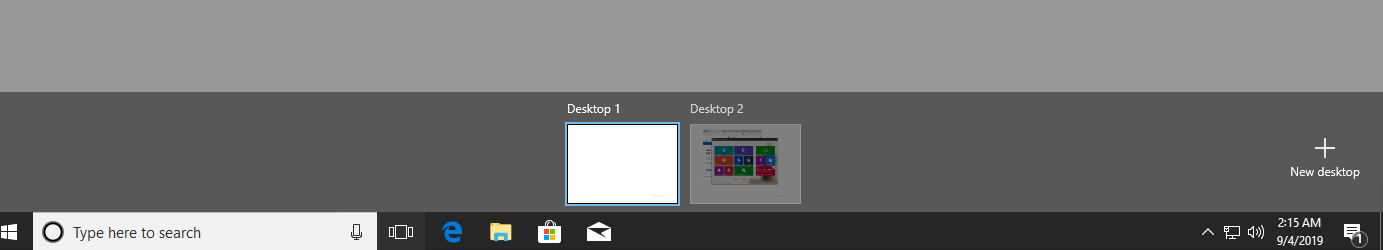 click New desktop option