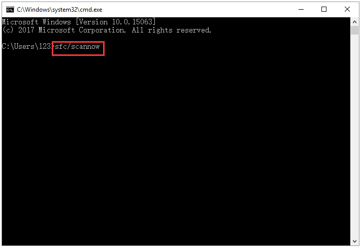 type sfc/scannow in Command Prompt