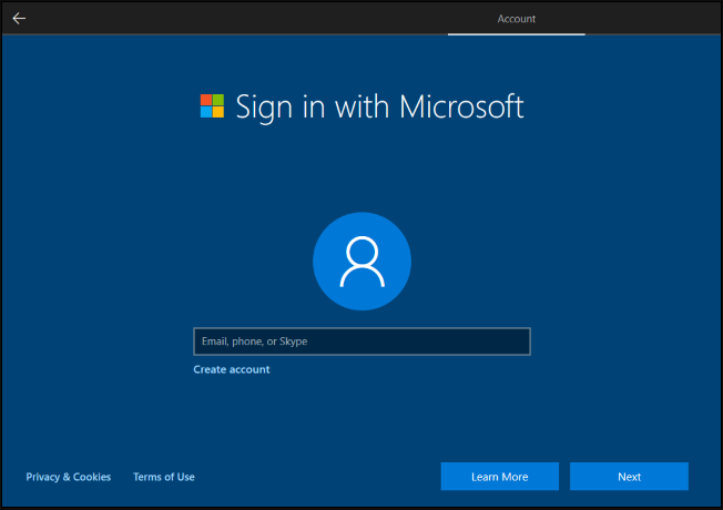 you are prompted to sign in with Microsoft