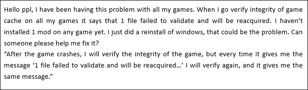 two players ran into 1 file failed to validate and will be reacquired