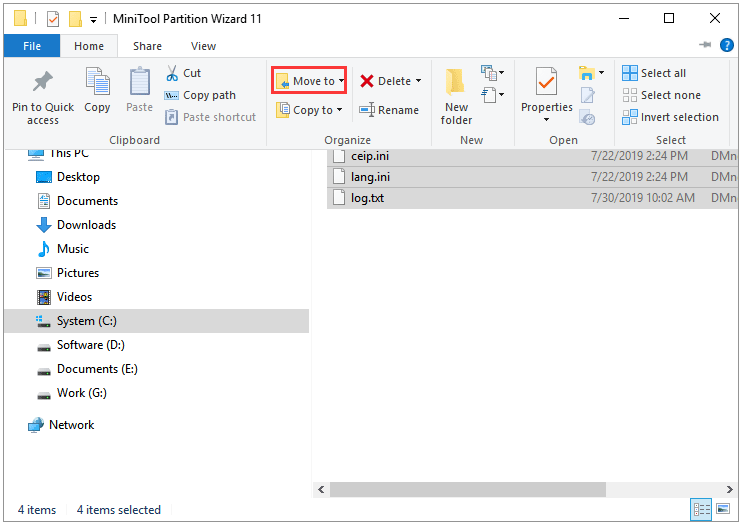 move files to another location